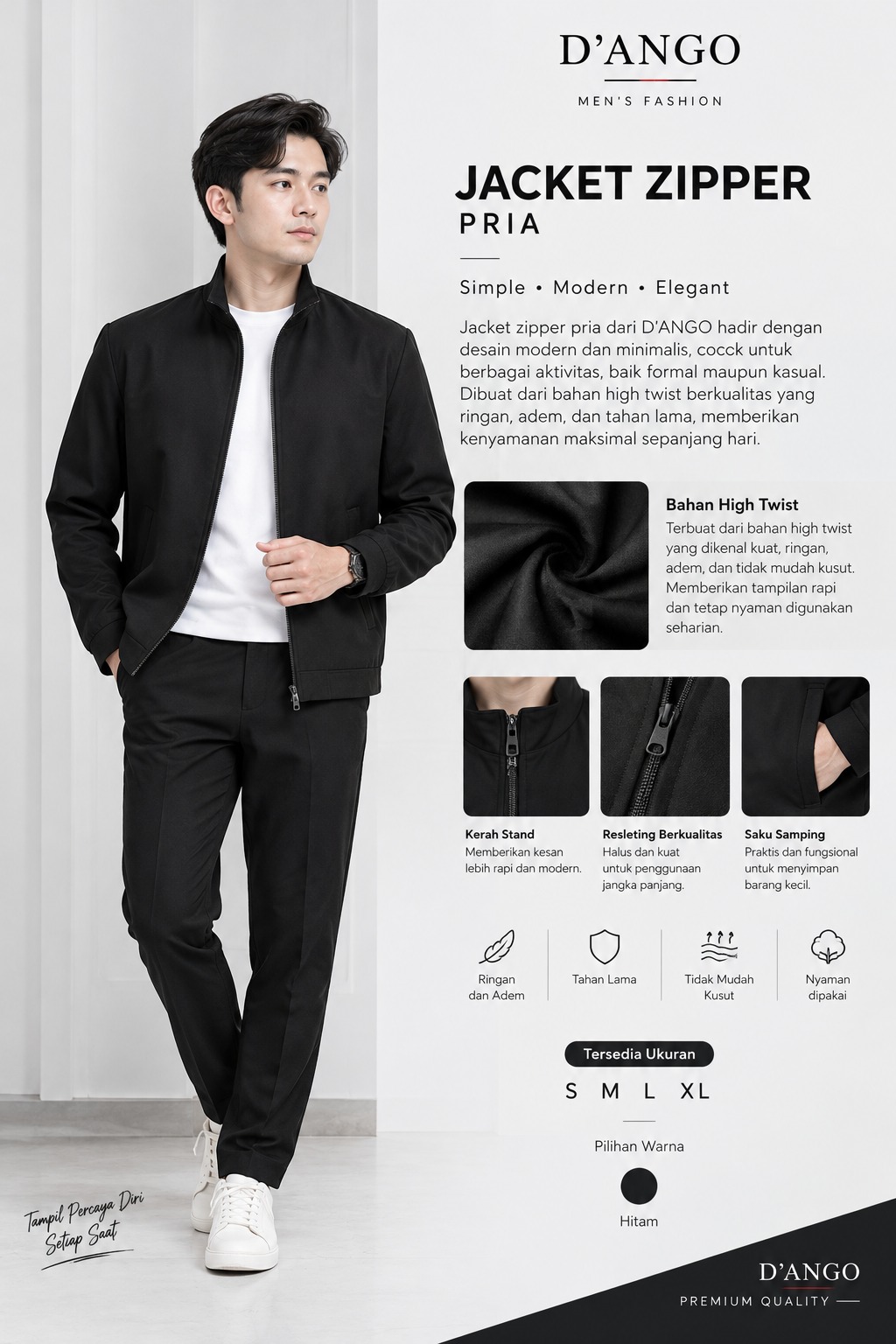 Jasket Zipper Pria
